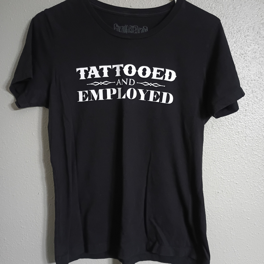 Steadfast Tattoo Black 'Tattooed and Employed' Tee Size XL